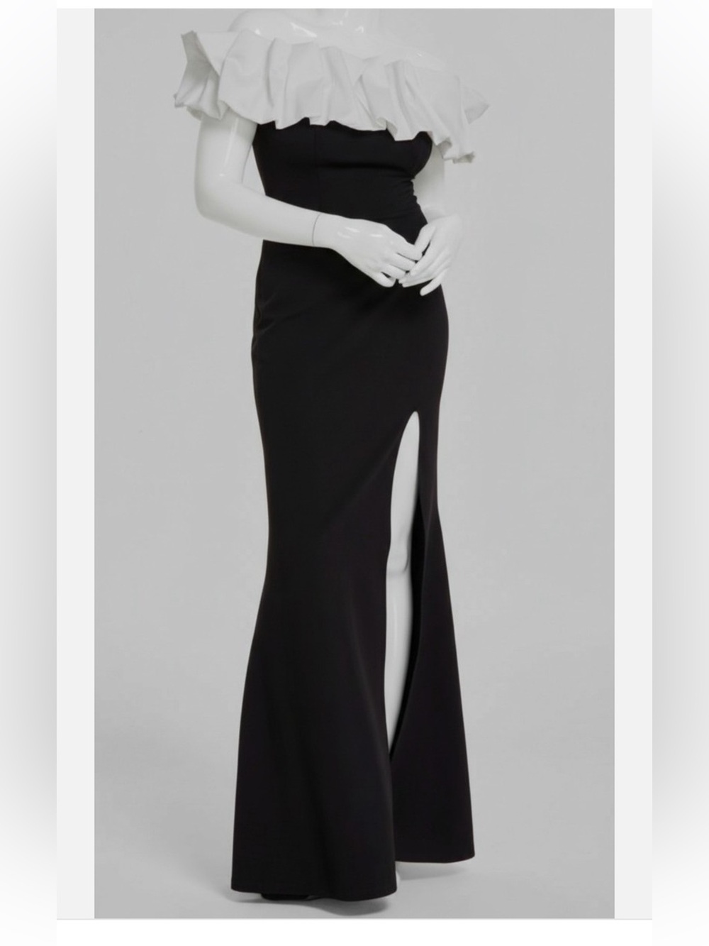 City Studios Women's Black Satin Ruffle Off-The-Shoulder Dress Juniors Sz 11/12